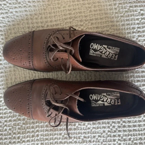 Salvatore Ferragamo Brown Oxford Shoes